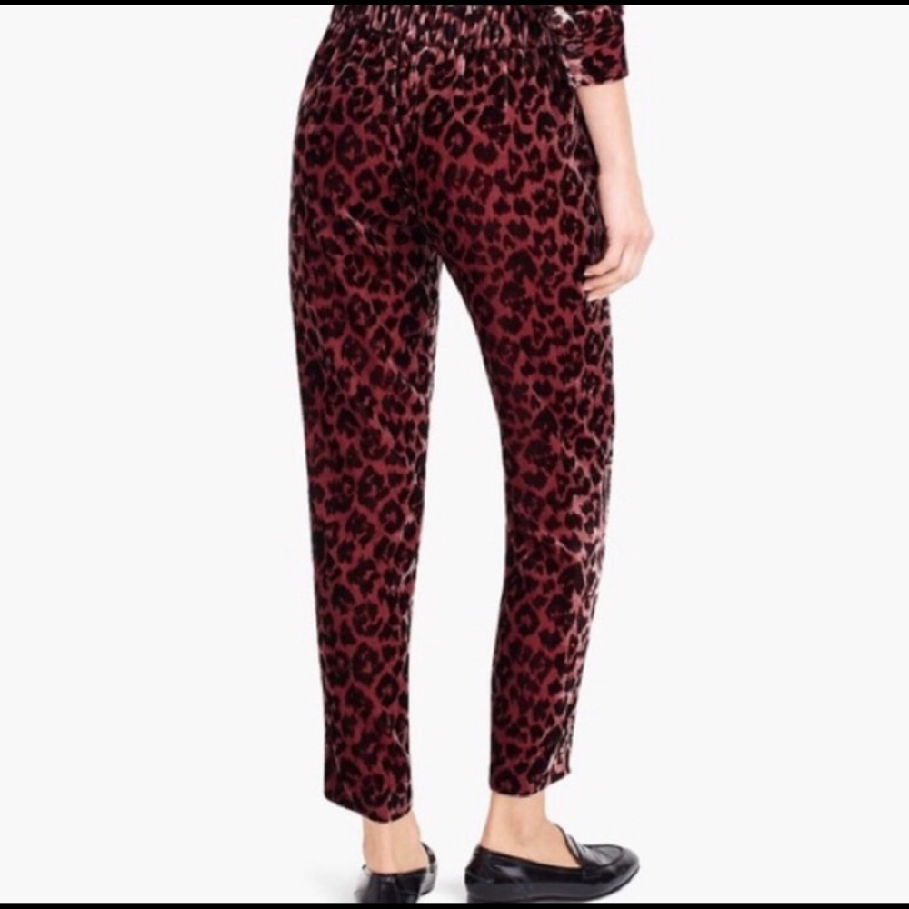 J. Crew Leopard Velvet Pull On Pants